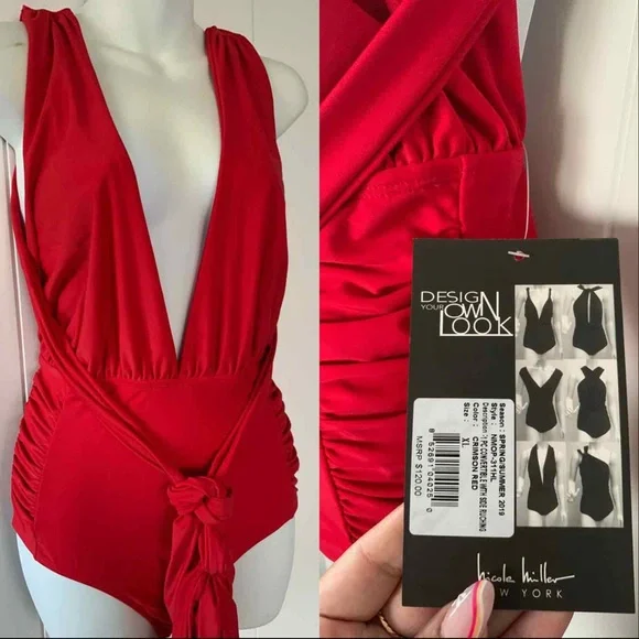 Nicole Miller Swim New Multiuse Convertible Red Onepiece Poshmark